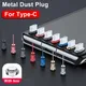 Type C Phone Metal Dust Plug Set USB Type-C Port and 3.5mm Earphone Jack Plug Sim Card Pin For