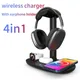 New Product Headphone Stand Wireless Charging Station 4 in 1 Wireless Charger for iWatch Earphone