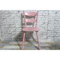 Shabby Sprossenstuhl Küchenstuhl Holzstuhl Stuhl aus Holz fuchsia rosa 60er Jahre Shabby Chic Möbel Vintage Landhaus Country