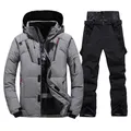 New Ski Suit Men Winter Snow Parkas Warm Windproof Outdoor Sports Skiing Down Jackets and Pants Male