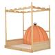 Merax Doppelbett Schiebebett Natur und Orange 140x100cm/140x200cm