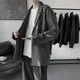 Blazers Men Casual Solid Color Loose Long Sleeve Suit Jacket Streetwear for Male Daily Outerwear