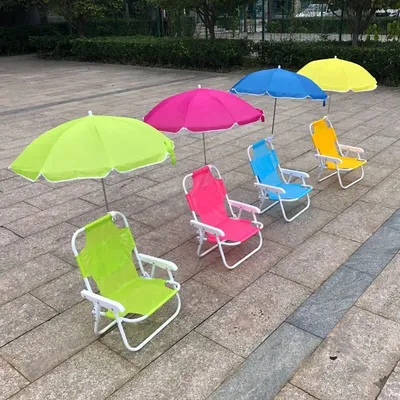 Outdoor Children's Beach Chair Folding Umbrella Chair Outdoor Beach Chair Multi-function Brazilian
