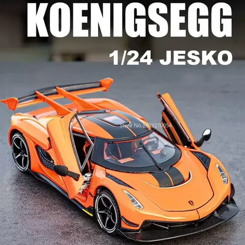 1/24 Koenigsegg Legierung Druckguss Auto Modell Spielzeug Simulation Metall 4 Tür offen Ton Licht