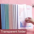 10 Pcs Clear Folder Clear Report Covers with Sliding Bar A4/Letter Paper Thickened Drawbar Folder