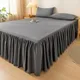 1pc Gray Bed Skirt Skin-friendly Bed Cover Simple Style Mattress Protector roupa de cama Soft