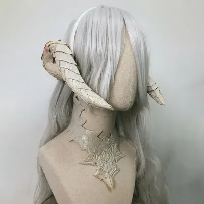 Neue handgemachte Arbeit Final Fantasy 14 Cosplay Prop Hörner Hairhoop Cosplay Kostüm Zubehör Image