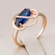 Kinel ungewöhnlich glänzend oval blau natürlichen Zirkon Ring für Frauen Luxus 585 Roségold Farbe