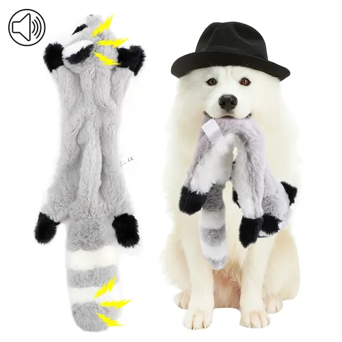 Neue Nette Plüsch Spielzeug Squeak Pet Hund Spielzeug Eichhörnchen Waschbär Fuchs Skunk Tier Plüsch