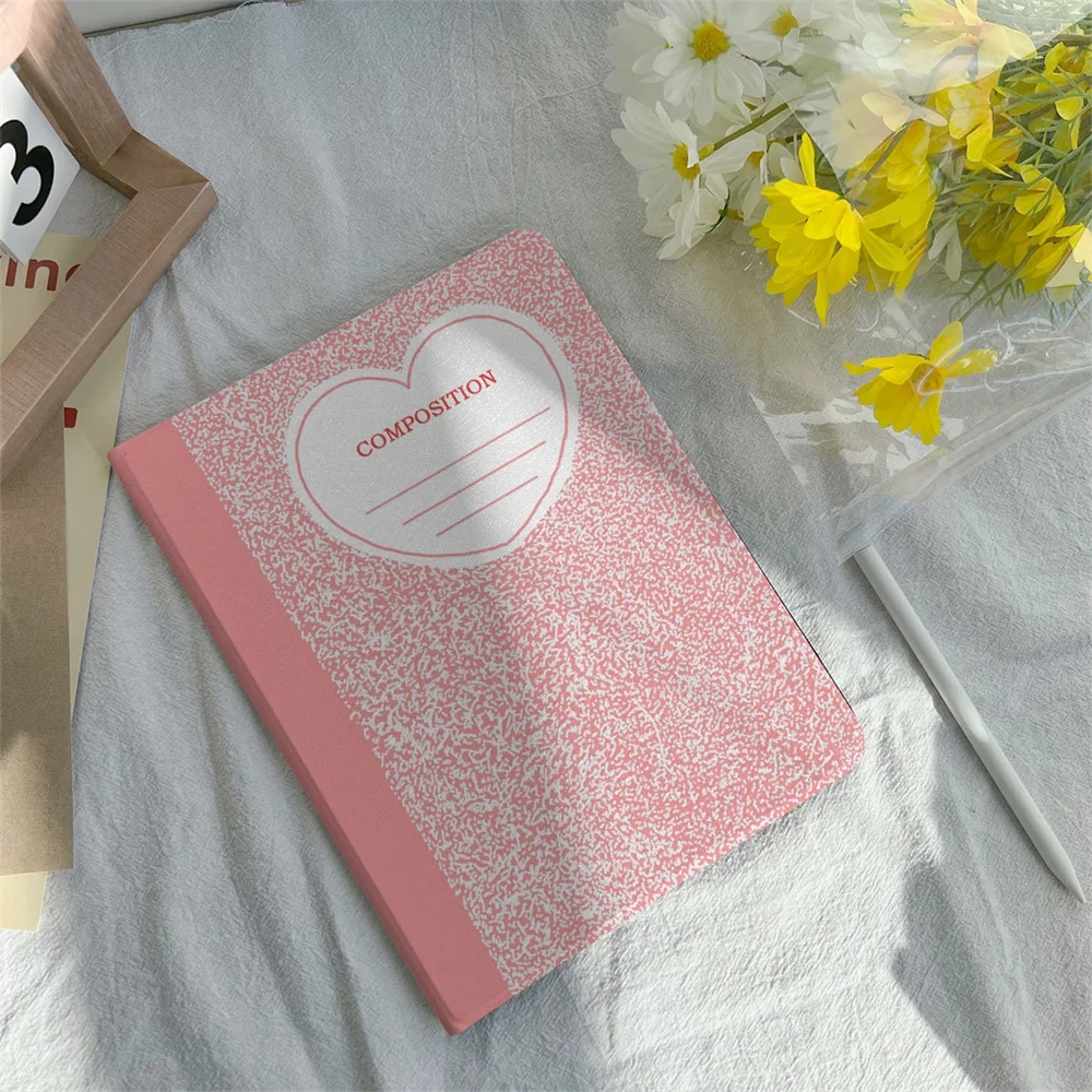 Rosa Zusammensetzung Buch mit Stifthalter Funda Hülle für iPad Air 5. 4. 10.9 iPad Pro 11 10.2 8 9. Air3 pro10.5 10. 2022 Hülle Image