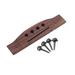 NUOLUX 4 Strings Redwood Saddle Thru Slotted Guitar Bridge with 4 Skull for Acoustic Bass Guitar (Black)