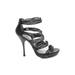 Pelle Moda Heels: Black Print Shoes - Women's Size 7 - Open Toe