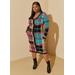 Plus Size Plaid Midi Sweater Dress