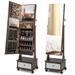 Jewelry Cabinet Armoire Full-Length Mirror Lockable w/ LED Lights