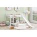 Nordic Twin Over Twin Creative Bunk Bed w/ Slide, Safety Guard Rails & Ladder Loft Bed Frame for Kids, Teens, Girls, Boys