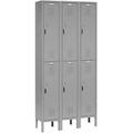 Double Tier Paramount Locker with 6 Door Assembled - Gray - 12 x 18 x 36 in.