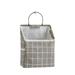 JOLIXIEYE Wall-Hanging Storage Bags Desktop Organizer Basket Canvas Basket With Side Mesh Pocket Decorative Organizer Bin For Home Grey Plaid