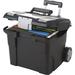 storex portable file box on wheels 15 x 16 x 14.25 inches black (61507u01c)