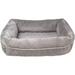 pet bed for dogs and cats - soft cozy corduroy pet bed egg crate orthopedic foam dog bed removable machine washable cover (25â€� x 21 x 8 grey)