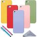 Wisdompro Case for iPhone 5 Bundle of 5 Pack Extra Thin Slim Flit Soft TPU Gel Protective Case Cover for iPhone SE 2016 for iPhone 5s for iPhone 5 (Yellow Green Red Pink Light Blue)