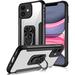 WWW Case for iPhone 11 (6.1 2019) with Built-in 360Â° Rotating Ring Kickstand Fit Magnetic Car Mount and Clear Back Cover Case for iPhone 11 Black