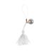 Bells Pendant Accessories Round Seal Bright Colored Japanese Water Bells Wrinkle Grain Copper Bells with Hanging Tassel for DIY Backpack Phone Case Pendant (White)