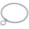 Lulu & Jane Armband Herz Messing Zirkonia in Silber 18,0 cm Damen