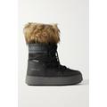 Moon Boot - Ltrack Monaco Faux Fur-trimmed Shell And Faux Leather Snow Boots - Black