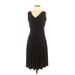 Soprano Casual Dress - Party V-Neck Sleeveless: Black Solid Dresses - Women's Size Medium