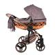 Junama Diamond Heart V3 2in1 3in1 4in1 Baby Pram Pushchair Car Seat ISOFIX + Umbrella Exclusive Prams (3in1, Violet-Copper 04)