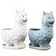 Cabilock 2pcs Ceramic Flower Planter Llama Succulent Pot Gardening Animal Alpaca Bonsai Holder Flowerpot Plant Pots Ceramic Porcelain Planter Container 12X15CM