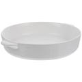 Alipis Ceramic Baking Tray Porcelain Baking Dish Ceramic Baking Pan Round Roasting Pan Casserole Dish Lasagna Pans Bakeware with Double Handles for Oven, White Ceramic Baking Dish