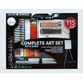 Daler-Rowney Simply Complete 115-Piece Art Painting and Drawing Set with Acrylic, Pastels, Sketching Pencils, Watercolour, Painting Pads, Brushes and More
