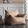Bean Bag Chair Bean Bag Cover Luxury Single Lazy Sofa Cover PU Faux Suede Leather Bean Bag Pouf Chair For Bedroom Living Room Garden, Without Filling Bean Bag Cover (Color : Retro beige)