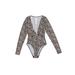 Forever 21 Bodysuit: Brown Leopard Print Tops - Women's Size Small