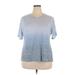 Avenue Short Sleeve T-Shirt: Blue Tops - Women's Size 18 Plus