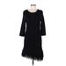 New York & Company Casual Dress - Sweater Dress: Black Dresses - Women's Size Medium