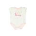 Baby Essentials Short Sleeve Onesie: Ivory Marled Bottoms - Size 6 Month