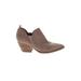 Marc Fisher LTD Ankle Boots: Slip-on Stacked Heel Boho Chic Tan Print Shoes - Women's Size 8 - Almond Toe