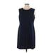 Calvin Klein Casual Dress - Shift: Blue Solid Dresses - Women's Size 12