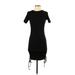 Zara Casual Dress - Bodycon Crew Neck Short sleeves: Black Print Dresses - Women's Size Small