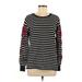 Le Lis Pullover Sweater: Black Stripes Tops - Women's Size Medium