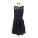 LC Lauren Conrad Casual Dress - A-Line: Blue Dresses - Women's Size Small