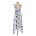 Rory Beca Casual Dress - Midi V Neck Sleeveless: Blue Dresses - Women's Size Small