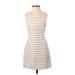 Banana Republic Casual Dress - A-Line: Ivory Stripes Dresses - Women's Size 00 Petite