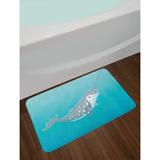 East Urban Home Ambesonne Narwhal Bath Mat by, Cartoon Style Drawing of an Arctic Narwhal Whale w/ White Spots Aquatic | 18 W x 29 D in | Wayfair