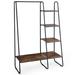 17 Stories Metal Garment Rack Free Standing Closet Organizer W/5 Shelves Hanging Bar in Black | 59 H x 40 W x 16 D in | Wayfair