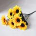 Primrue 4 Bouquet 7 Heads Artificial Sunflower Faux Silk Flowers Home Wedding Decor in Orange/Yellow | Wayfair 95C18881F4B246339E2DB13A1AE58406
