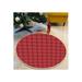 Red/White 23 x 23 x 0.1 in Area Rug - The Holiday Aisle® Round Jolana Area Rug w/ Non-Slip Backing Polyester/Cotton | 23 H x 23 W x 0.1 D in | Wayfair