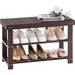 Red Barrel Studio® 6 Pair Shoe Storage Bench Wood/Manufactured Wood in Brown | 17.7 H x 27.6 W x 11 D in | Wayfair CB55F1273FF5435194A48EAA1B146D90